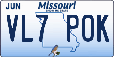 MO license plate VL7P0K
