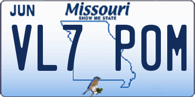 MO license plate VL7P0M