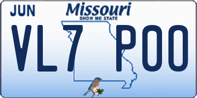 MO license plate VL7P0O