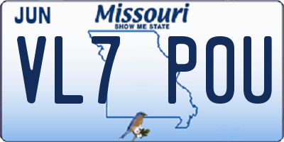 MO license plate VL7P0U