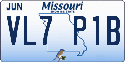 MO license plate VL7P1B
