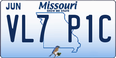 MO license plate VL7P1C