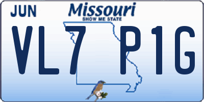 MO license plate VL7P1G