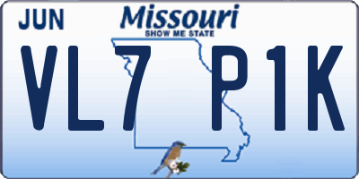MO license plate VL7P1K