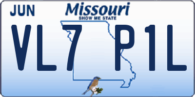 MO license plate VL7P1L