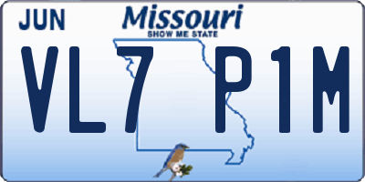 MO license plate VL7P1M