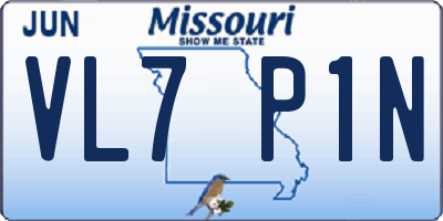 MO license plate VL7P1N