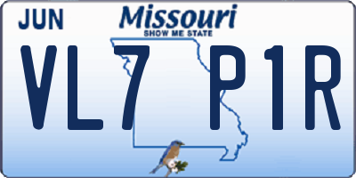 MO license plate VL7P1R