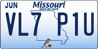 MO license plate VL7P1U