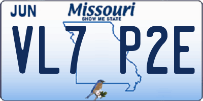 MO license plate VL7P2E