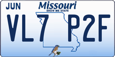 MO license plate VL7P2F