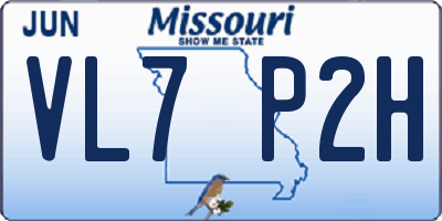 MO license plate VL7P2H