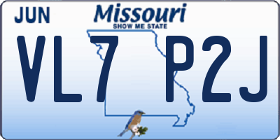 MO license plate VL7P2J