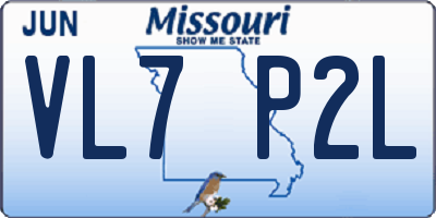 MO license plate VL7P2L