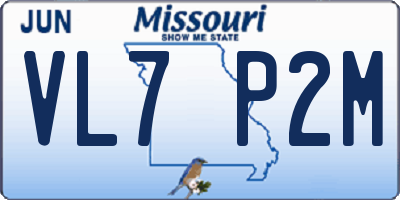 MO license plate VL7P2M