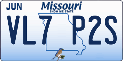 MO license plate VL7P2S