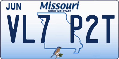 MO license plate VL7P2T