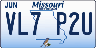 MO license plate VL7P2U