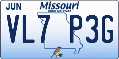 MO license plate VL7P3G
