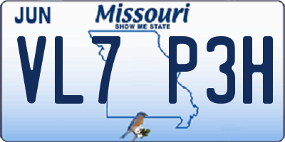 MO license plate VL7P3H