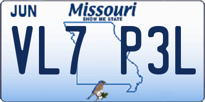 MO license plate VL7P3L