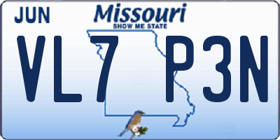 MO license plate VL7P3N