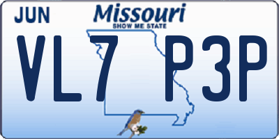 MO license plate VL7P3P