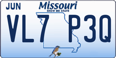 MO license plate VL7P3Q