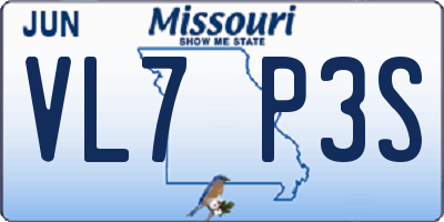 MO license plate VL7P3S