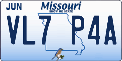 MO license plate VL7P4A
