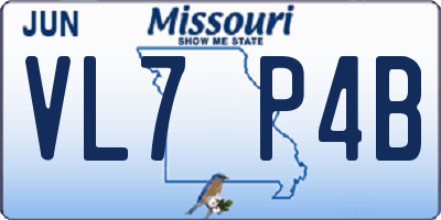 MO license plate VL7P4B