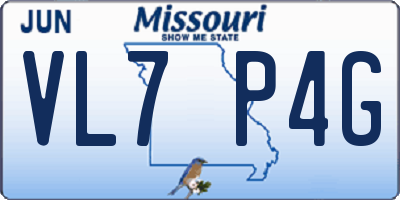 MO license plate VL7P4G
