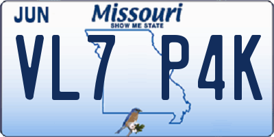MO license plate VL7P4K