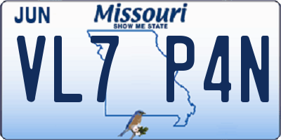MO license plate VL7P4N