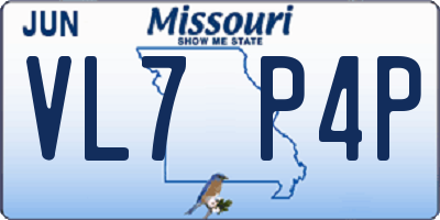 MO license plate VL7P4P