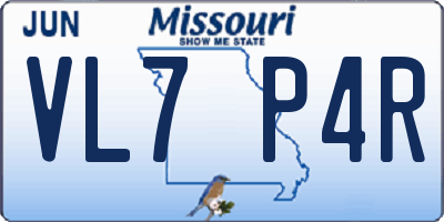 MO license plate VL7P4R