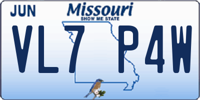 MO license plate VL7P4W
