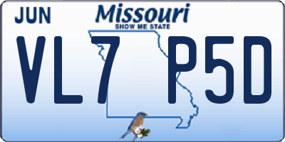 MO license plate VL7P5D