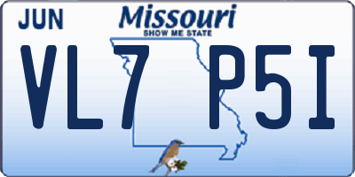 MO license plate VL7P5I