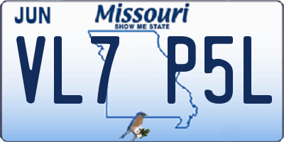 MO license plate VL7P5L