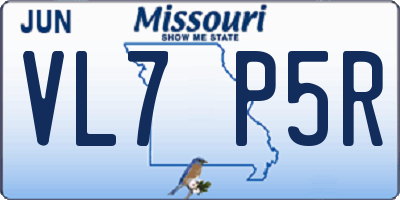 MO license plate VL7P5R