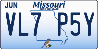 MO license plate VL7P5Y