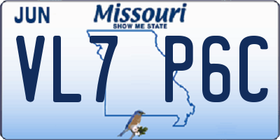 MO license plate VL7P6C
