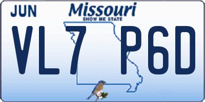 MO license plate VL7P6D