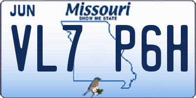MO license plate VL7P6H