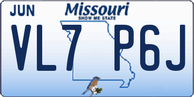 MO license plate VL7P6J