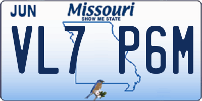 MO license plate VL7P6M