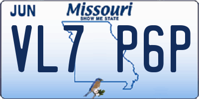 MO license plate VL7P6P