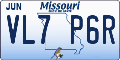 MO license plate VL7P6R