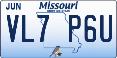 MO license plate VL7P6U